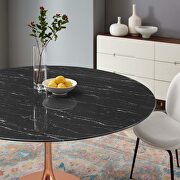 Artificial marble dining table in rose black by Modway additional picture 3