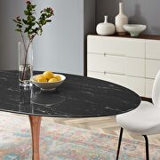 Oval artificial marble dining table in rose black by Modway additional picture 3