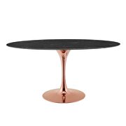 Oval artificial marble dining table in rose black by Modway additional picture 6