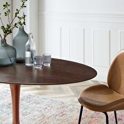 Oval wood dining table in rose cherry walnut additional photo 3 of 5