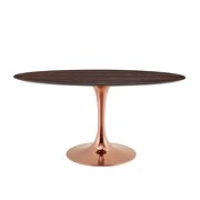 Oval wood dining table in rose cherry walnut by Modway additional picture 6