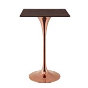 Square wood bar table in rose cherry walnut by Modway additional picture 6
