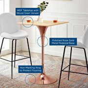 Square wood bar table in rose natural by Modway additional picture 2