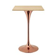 Square wood bar table in rose natural by Modway additional picture 6