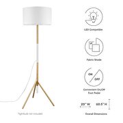 Tripod floor lamp in white/ natural by Modway additional picture 11