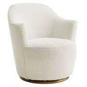 Boucle upholstered swivel chair in white finish by Modway additional picture 2