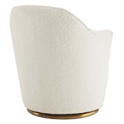 Boucle upholstered swivel chair in white finish by Modway additional picture 4