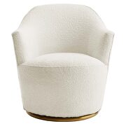 Boucle upholstered swivel chair in white finish by Modway additional picture 6