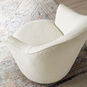 Boucle upholstered swivel chair in white finish by Modway additional picture 8