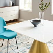 Square dining table in gold white by Modway additional picture 2
