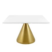 Square dining table in gold white by Modway additional picture 6
