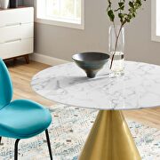 Artificial marble dining table in gold white by Modway additional picture 3