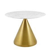 Artificial marble dining table in gold white by Modway additional picture 6
