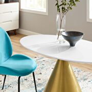 Oval dining table in gold white by Modway additional picture 3