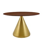 Oval dining table in gold walnut by Modway additional picture 6