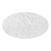 Oval artificial marble dining table in gold white by Modway additional picture 5