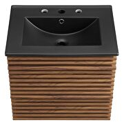 Wall-mount bathroom vanity in walnut black by Modway additional picture 5