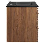 Wall-mount bathroom vanity in walnut black by Modway additional picture 6