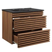 Wall-mount bathroom vanity in walnut black by Modway additional picture 7