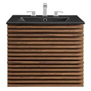 Wall-mount bathroom vanity in walnut black by Modway additional picture 8
