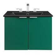 Wall-mount bathroom vanity in green black by Modway additional picture 8