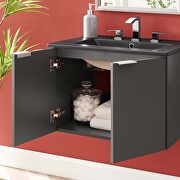 Wall-mount bathroom vanity in gray black by Modway additional picture 2
