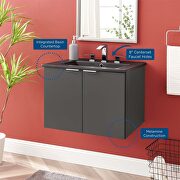 Wall-mount bathroom vanity in gray black by Modway additional picture 3