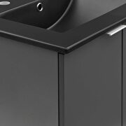 Wall-mount bathroom vanity in gray black by Modway additional picture 4