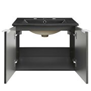 Wall-mount bathroom vanity in gray black by Modway additional picture 7