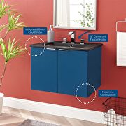 Wall-mount bathroom vanity in navy black by Modway additional picture 2