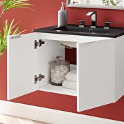 Wall-mount bathroom vanity in white black additional photo 2 of 9