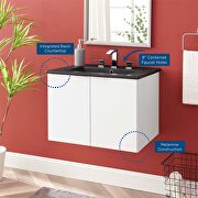 Wall-mount bathroom vanity in white black by Modway additional picture 3