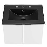 Wall-mount bathroom vanity in white black by Modway additional picture 5