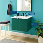 Wall-mount bathroom vanity in green white by Modway additional picture 12