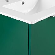 Wall-mount bathroom vanity in green white additional photo 4 of 11