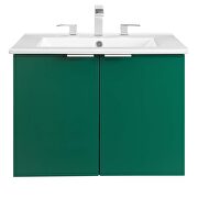 Wall-mount bathroom vanity in green white by Modway additional picture 8