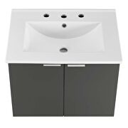 Wall-mount bathroom vanity in gray white additional photo 5 of 11