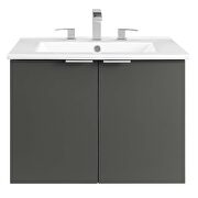 Wall-mount bathroom vanity in gray white by Modway additional picture 8