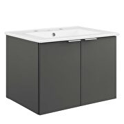 Wall-mount bathroom vanity in gray white by Modway additional picture 10