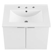 Wall-mount bathroom vanity in white additional photo 5 of 11