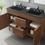 Double sink bathroom vanity in walnut black by Modway additional picture 2