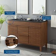 Double sink bathroom vanity in walnut black by Modway additional picture 3