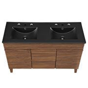 Double sink bathroom vanity in walnut black by Modway additional picture 5