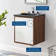 Wall-mount bathroom vanity in walnut black by Modway additional picture 3