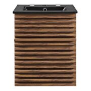 Wall-mount bathroom vanity in walnut black by Modway additional picture 7