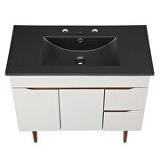 36 bathroom gray vanity w/ black ceramic sink basin by Modway additional picture 8