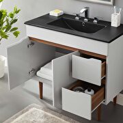 36 bathroom gray vanity w/ black ceramic sink basin by Modway additional picture 10