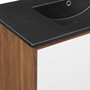 Bathroom walnut vanity w/ black rectangular sink basin by Modway additional picture 10