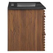 Wall-mount bathroom walnut vanity w/ black sink basin by Modway additional picture 6