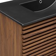 Wall-mount bathroom walnut vanity w/ black sink basin by Modway additional picture 8